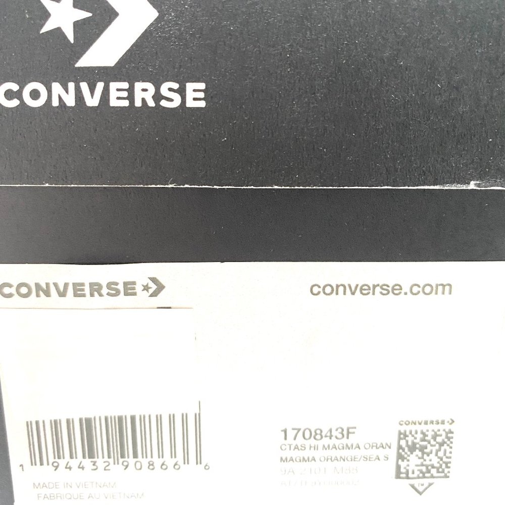 CONVERSE Men's 170843F CTAS Sneaker HI Magma Orange Sea Blue Canvas Eco Friendly - Picture 8 of 8